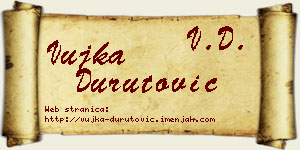 Vujka Durutović vizit kartica